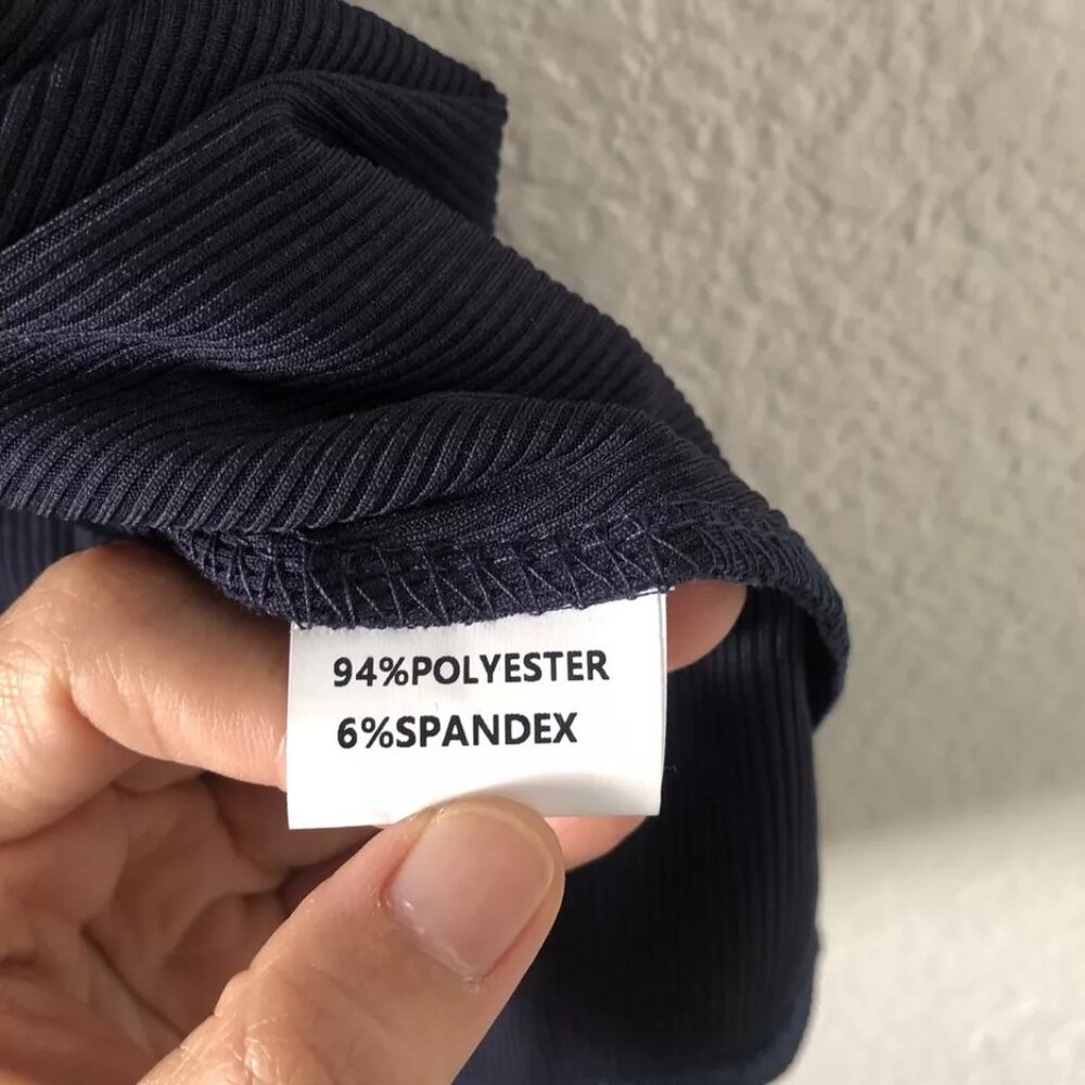 Women’s Ouges Ribbed Stretch Sleeveless Navy Blue… - image 4